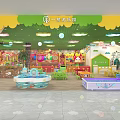 Dinosaur Themed Kids Mall Store Interior With Colorful Play Area Interactive Toys And Dinosaur Models