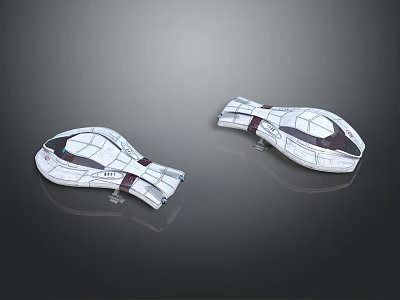 Two Modern Futuristic Design Objects With White Dark Geometric Patterns And Shiny Surfaces 3d model