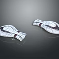 Two Modern Futuristic Design Objects With White Dark Geometric Patterns And Shiny Surfaces 3d model