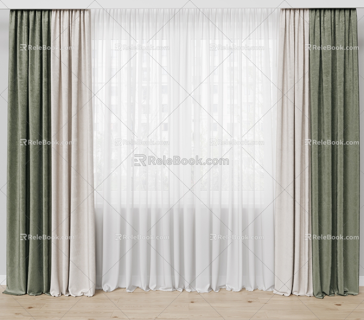 Modern curtains 3d model