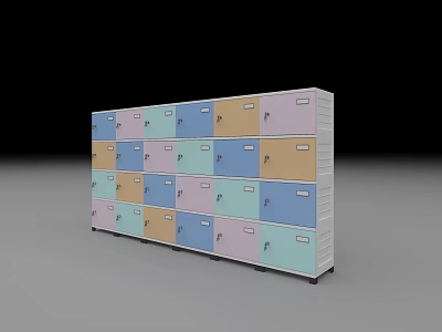 Modern Multicolored Storage Lockers With Multiple Compartments And Durable Metal Frames 3d model