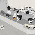 Modern bar counter milk tea dessert shop bar counter combination 3d model