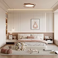 Modern Kids Room Interior With Bed Stuffed Toys Bear Art And Storage Cabinets