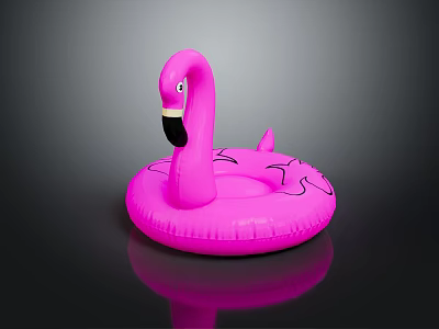 Pink Flamingo Shaped Inflatable Doll Summer Pool Toy For Kids Play 3d model