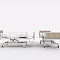 Modern Medical Beds With Adjustable Frames Mobile Wheels And Wooden Headboards