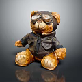 Home Decor Furniture Accessory Brown Bear Pilot Figurine with Leather Jacket and Goggles