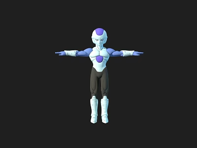 Game Movie Character 3D Render With Purple White Armor Stretching Arms Sci Fi Style 3d model