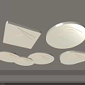 Modern Geometric LED Ceiling Lights With Illuminated Frames And Various Shapes 3d model