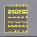 Decorative Yellow Carving Sculptures With Various Patterns Arranged On White Background