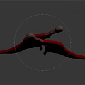 Unique Red And White Weapon With Distinctive Wing Like Structure And Sharp Edges 3d model