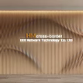 Modern Wooden Background Wall With Curved Wave Stripes Decorative Interior Panel 3d model