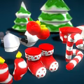 Festive Decorative Christmas Ornament Set with Snowy Green Trees Balls Gift Boxes Candy Canes Stockings