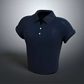 Stylish Dark Blue Polo Shirt With Short Sleeve Collared Design And Buttons