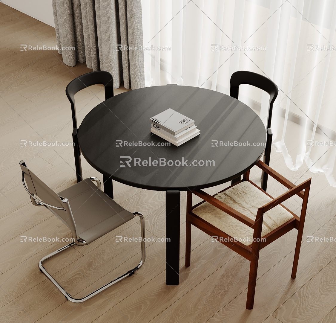 Modern Dining Table and Chair 3d model