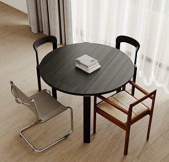 Modern Dining Table and Chair 3d model