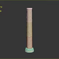 Elegant Classical Fluted Marble Column With Ornate Base And Architectural Details
