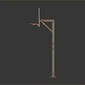 Standalone Basketball Backboard With Red Hoop And Metal Support Pole