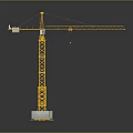 Yellow Tower Crane Heavy Construction Equipment With Tall Structure For Industrial Projects 3d model