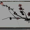 Graceful Tree With Pink Flowers Green Leaves And Delicate Branches In Bloom