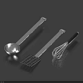 Stainless Steel Kitchen Utensils Set With Ladle Spatula And Whisk For Cooking