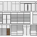 Various Sliding Door Designs With Glass Panels And Frame Styles For Interior Use 3d model