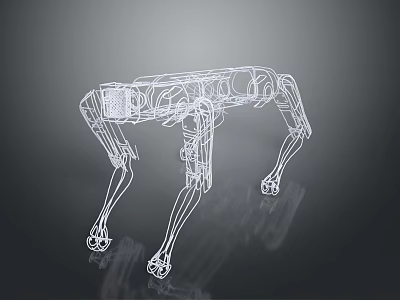Futuristic Robotic Dog Wireframe Design 3D Rendered Tech Inspired Mechanical Concept 3d model