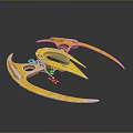 Yellow Futuristic Spaceship With Sleek Design And Transparent Cockpit