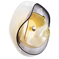 Modern Artistic Wall Lamp With Transparent Glass Amber And White Curved Design