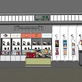 Bright Retail Convenience Store Interior With Shelves Vending Machines And Products