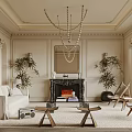 Elegant Modern Living Room Interior With Velvet Sofa Crystal Chandelier And Wooden Coffee Table