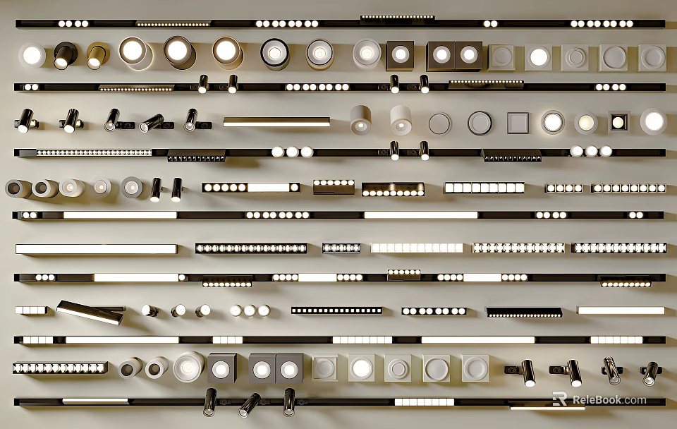 Downlights and Spotlights Various Styles Modern Design Installation Components LED Lighting Fixtures 3d model 