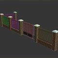 Fence Gate Fence Wall Defense Wall Wooden Fence Fence Iron Fence Floriculture Fence Iron Fence Railing 3d model