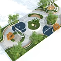 Garden Landscape Design With Curved Paths Green Lawns And Various Trees