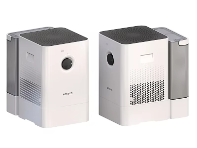 Home Use White Air Purifiers With Modern Design And Control Panel 3d model