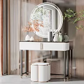 New Chinese Dressing Table Makeup Stool Combination 3d model