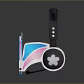 Cute Cat Ear Headphones With Pixel Art Smiley Face And Star Decorations