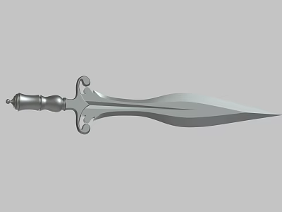 Decorative Metal Dagger With Ornate Handle And Sharp Blade Design 3d model