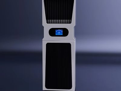 Modern Industrial Equipment With Digital Display Stainless Steel Panel And Ventilation Grilles 3d model