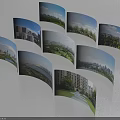 Aerial Planning Panoramic View Of Urban Buildings Green Spaces And Rivers