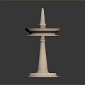 Metallic Decorative Stand With Two Tiered Trays And Conical Top In Modern Design