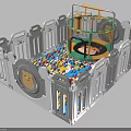 Kids Safety Playpen With Colorful Ball Pit And Mini Trampoline For Toddlers