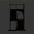 Vintage Wooden Staircase Design With Handrail Railing Metal Accents And Steps Structure