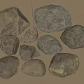 Natural Stones And Wood Collection Featuring Various Sizes And Textures