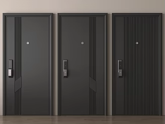 Modern security door security door entry door password lock door 3d model