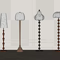 Modern Wooden Floor Lamps With Various Designs And Fabric Shades For Home Interior