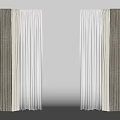 Modern Two Tone Curtains With Brown And White Color For Interior Design