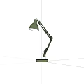 Green Desk Lamp With Adjustable Arm Round Base And Curved Shade Modern Design