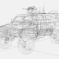 Military Armored Off-Road Vehicle With Camouflage Paint Weapon Mount Red Star Emblem And Large Tires