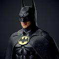 Batman Statue Front And Back View With Cape Yellow Belt And Bat Symbol