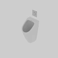 White Stand Urinals With Silver Sensor Panels In Modern Bathroom 3d model